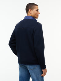 Mixed Media Colour Block Jacket