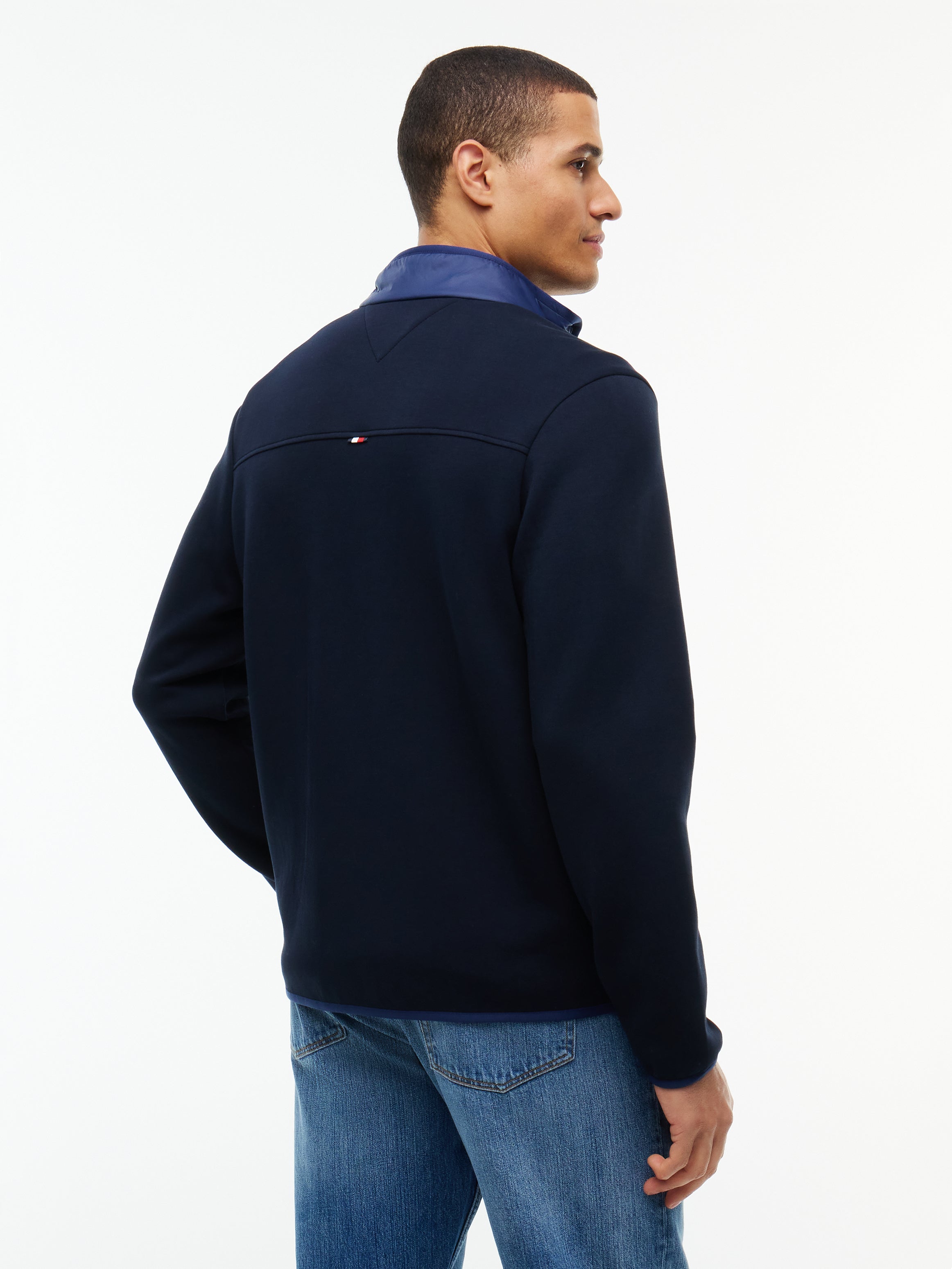 Mixed Media Colour Block Jacket