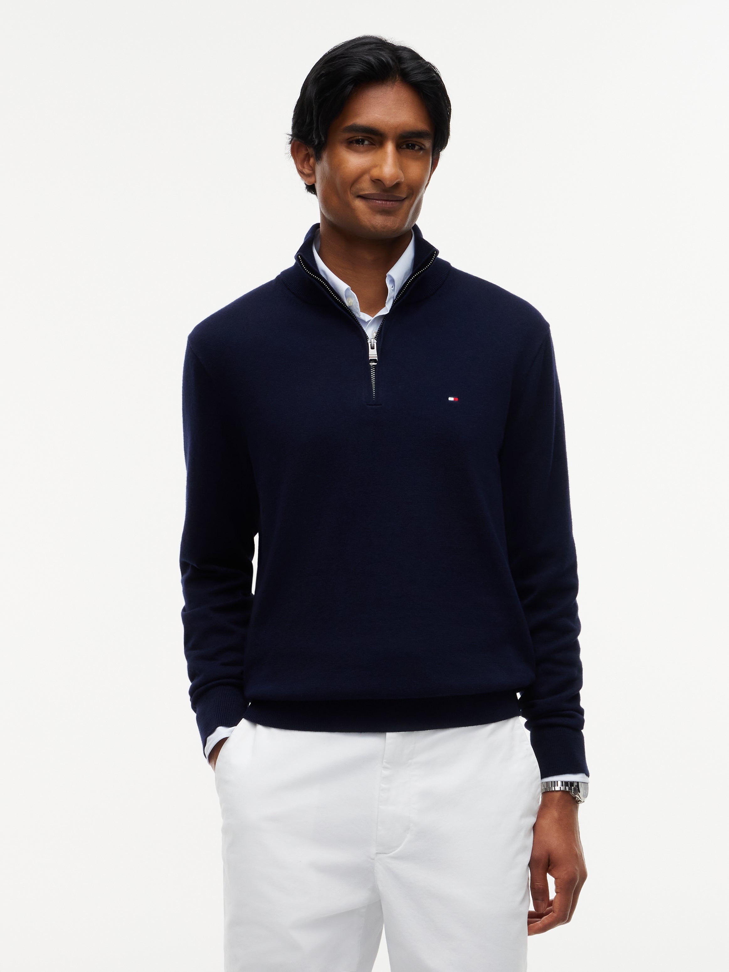 Pima Organic Cotton Cashmere Zip Mock