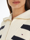 An image of the Tommy Hilfiger Cardigan Stitch Relaxed Half-Zip Jumper