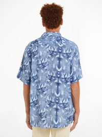 An image of the Tommy Hilfiger Palm Print Tie-Dye Linen Shirt