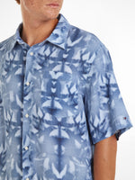 An image of the Tommy Hilfiger Palm Print Tie-Dye Linen Shirt