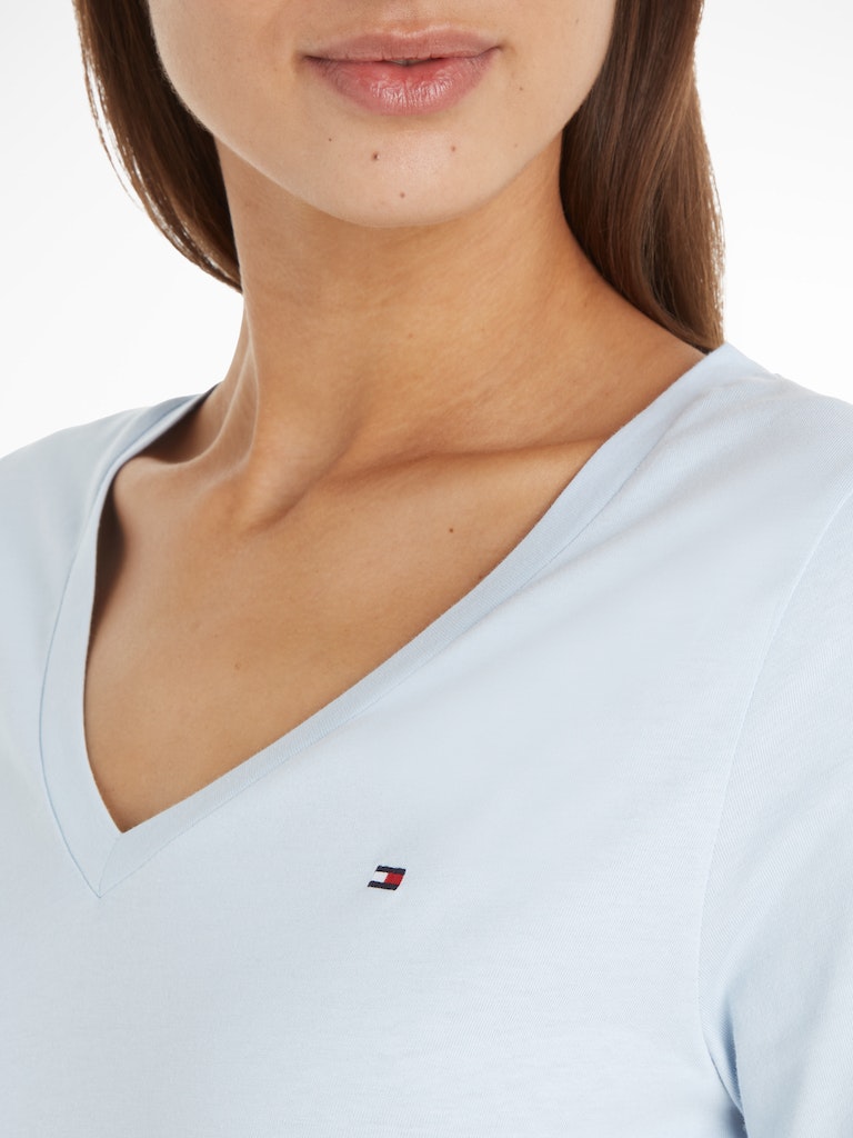 An image of the Tommy Hilfiger V-Neck Flag Embroidery T-Shirt