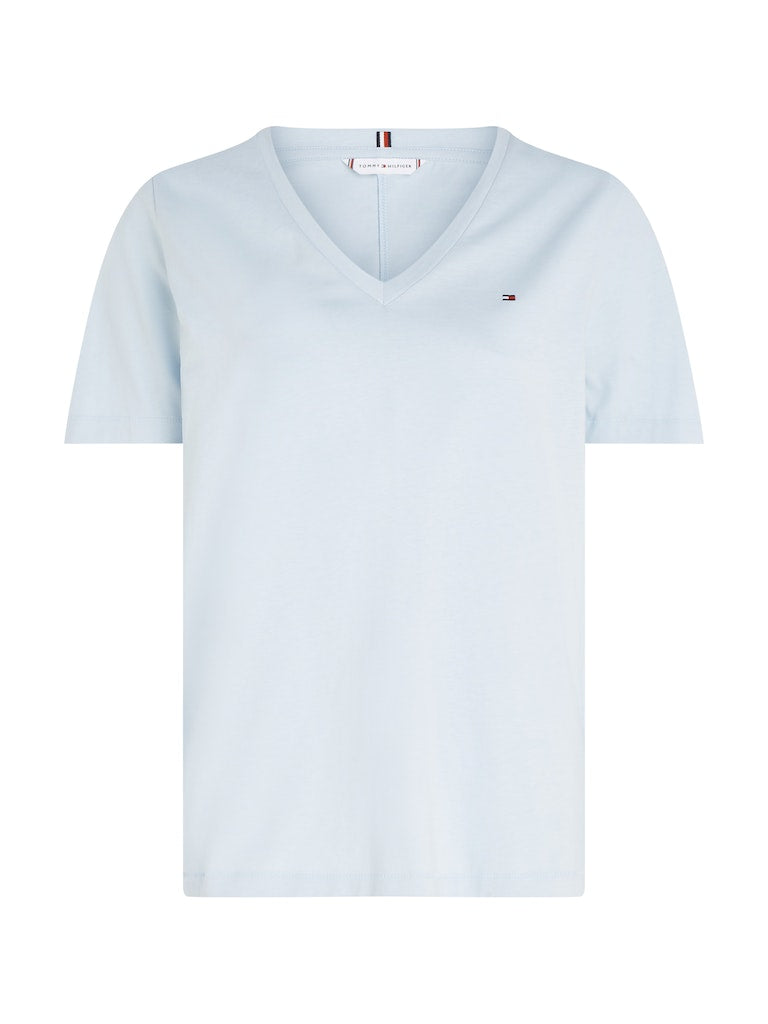 An image of the Tommy Hilfiger V-Neck Flag Embroidery T-Shirt