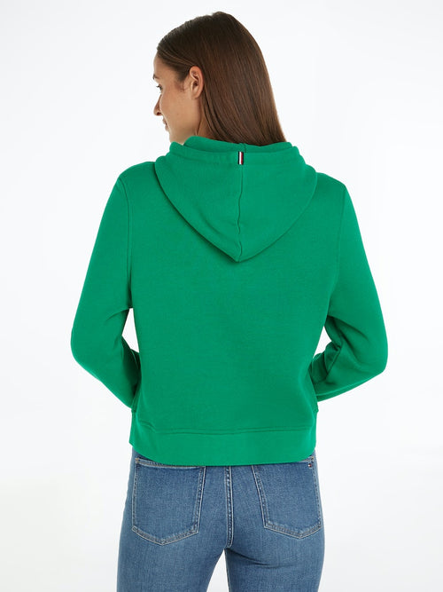 An image of the Tommy Hilfiger 1985 Collection Signature Logo Hoodie in the colour green.