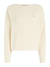 An image of the Tommy Hilfiger Ribbed Boat Neck Relaxed Jumper