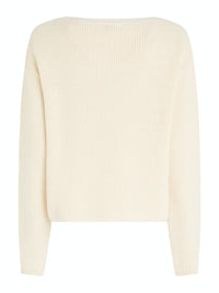 An image of the Tommy Hilfiger Ribbed Boat Neck Relaxed Jumper