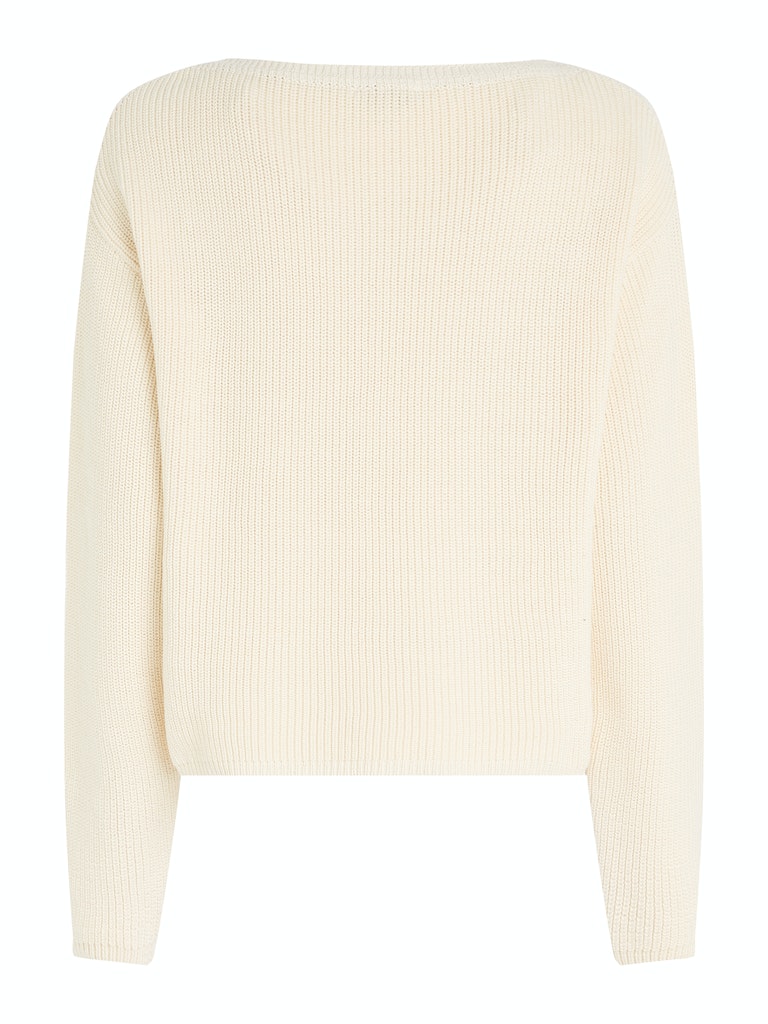 An image of the Tommy Hilfiger Ribbed Boat Neck Relaxed Jumper