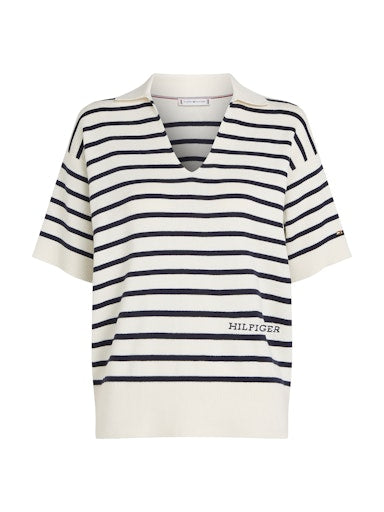 An image of the Tommy Hilfiger Stripe Short Sleeve Polo Jumper