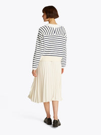 An image of the Tommy Hilfiger Mini Stripe V-Neck Sweater
