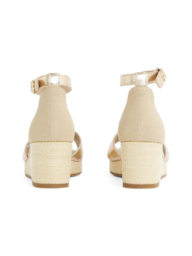 An image of the Tommy Hilfiger Flag Metallic Mid Wedge Sandals