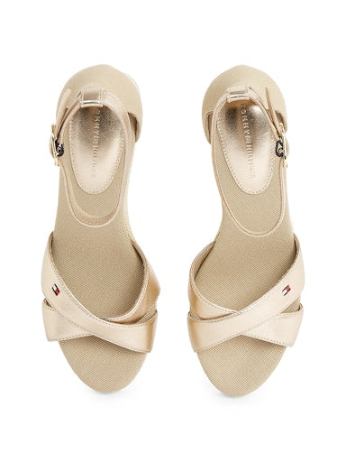 An image of the Tommy Hilfiger Flag Metallic Mid Wedge Sandals
