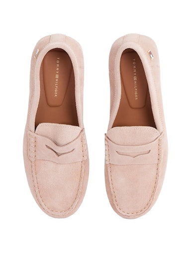 An image of the Tommy Hilfiger Flag Soft Suede Driver Loafers