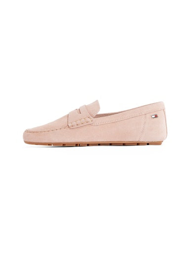 An image of the Tommy Hilfiger Flag Soft Suede Driver Loafers