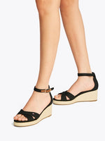 An image of the Tommy Hilfiger Crossover Strap Wedge Espadrilles