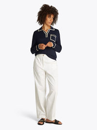 An image of the Tommy Hilfiger Lyocell Silk Polo Jumper
