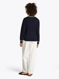 An image of the Tommy Hilfiger Lyocell Silk Polo Jumper