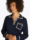 An image of the Tommy Hilfiger Lyocell Silk Polo Jumper