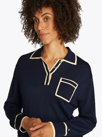 An image of the Tommy Hilfiger Lyocell Silk Polo Jumper