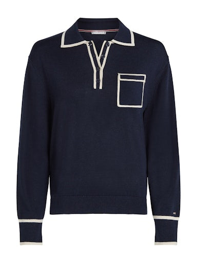 An image of the Tommy Hilfiger Lyocell Silk Polo Jumper
