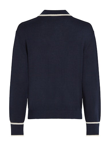 An image of the Tommy Hilfiger Lyocell Silk Polo Jumper