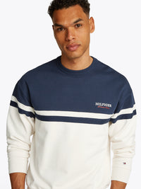 An image of the Tommy Hilfiger Monotype Colourblock Sweatshirt