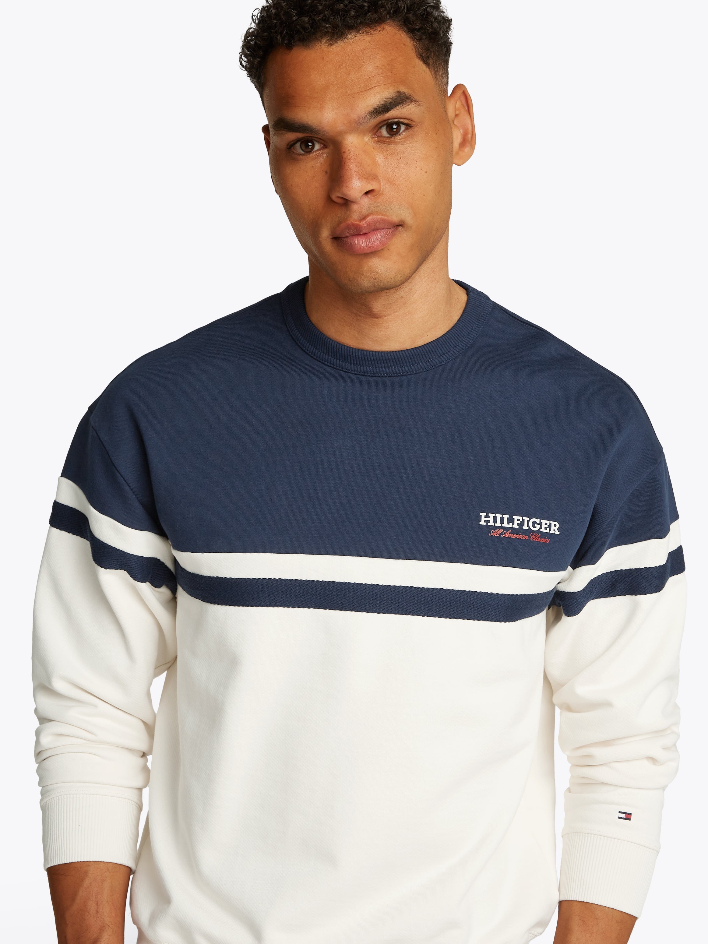 An image of the Tommy Hilfiger Monotype Colourblock Sweatshirt