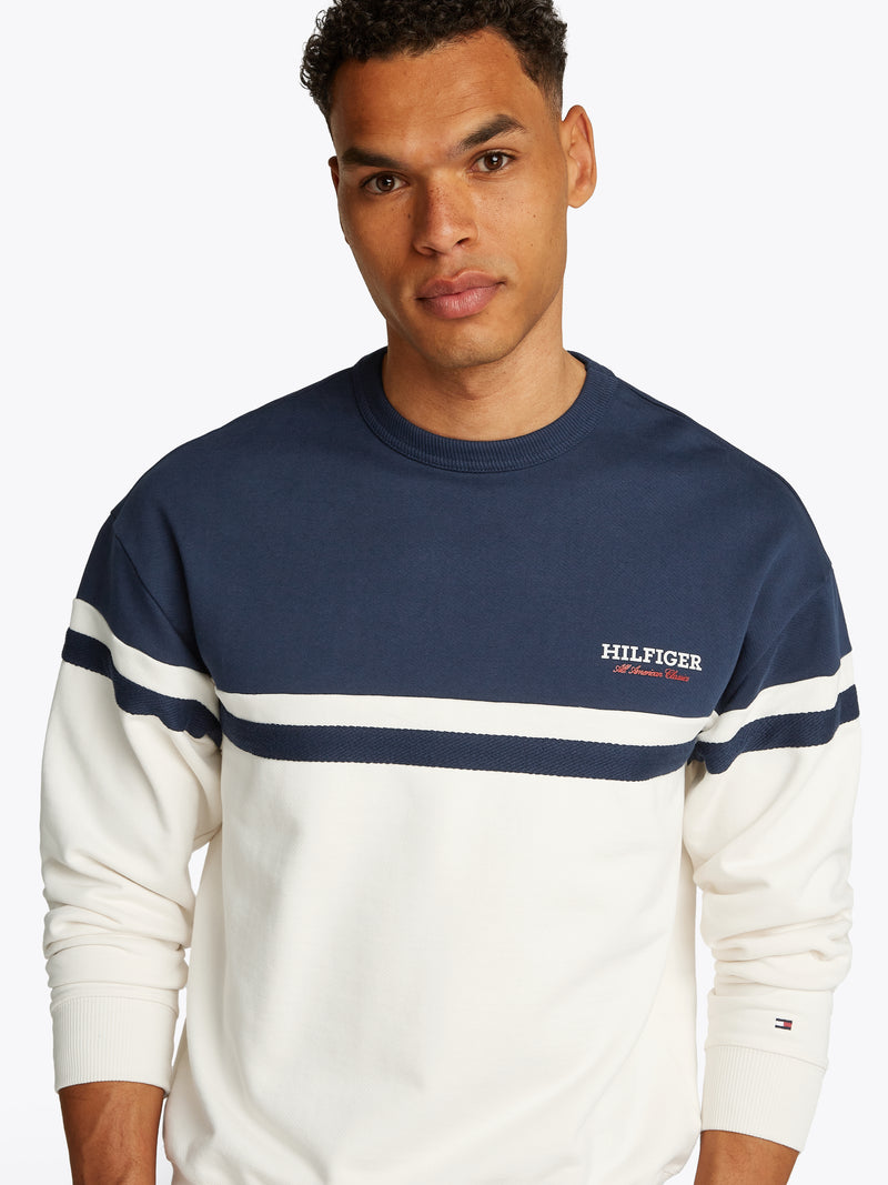 An image of the Tommy Hilfiger Monotype Colourblock Sweatshirt