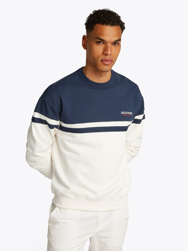 An image of the Tommy Hilfiger Monotype Colourblock Sweatshirt