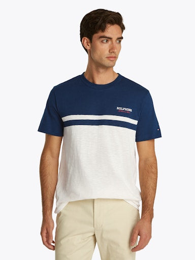 An image of the Tommy Hilfiger Monotype Colourblock Tee