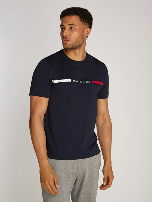 An image of the Tommy Hilfiger Crew Neck Logo Panel T-Shirt
