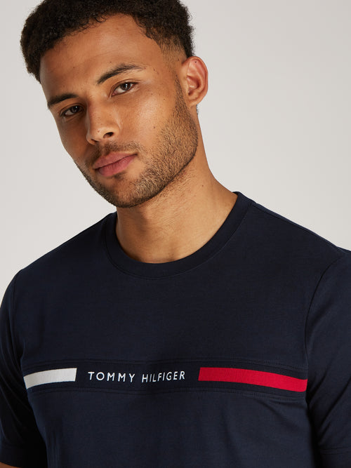 An image of the Tommy Hilfiger Crew Neck Logo Panel T-Shirt