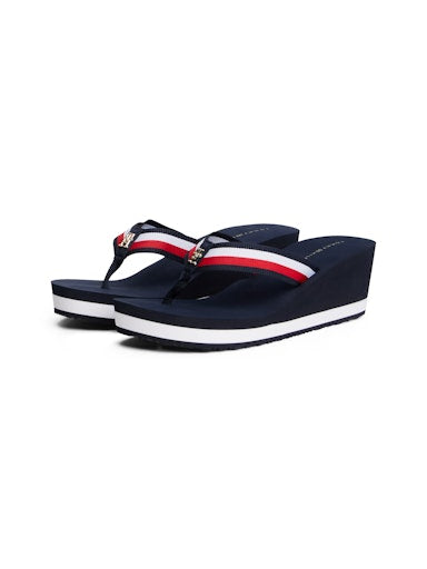 An image of the Tommy Hilfiger Corporate Webbing Wedge Sandals