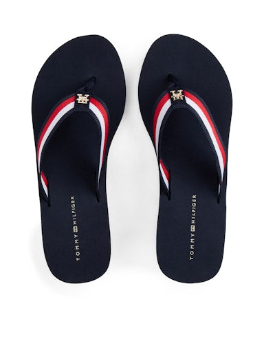 An image of the Tommy Hilfiger Corporate Webbing Wedge Sandals