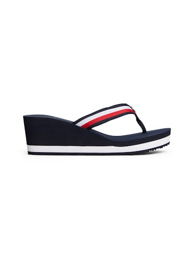 An image of the Tommy Hilfiger Corporate Webbing Wedge Sandals