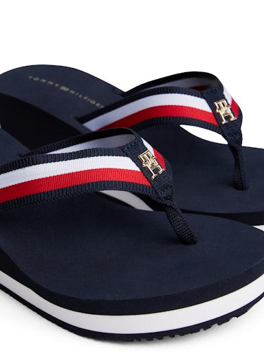 An image of the Tommy Hilfiger Corporate Webbing Wedge Sandals