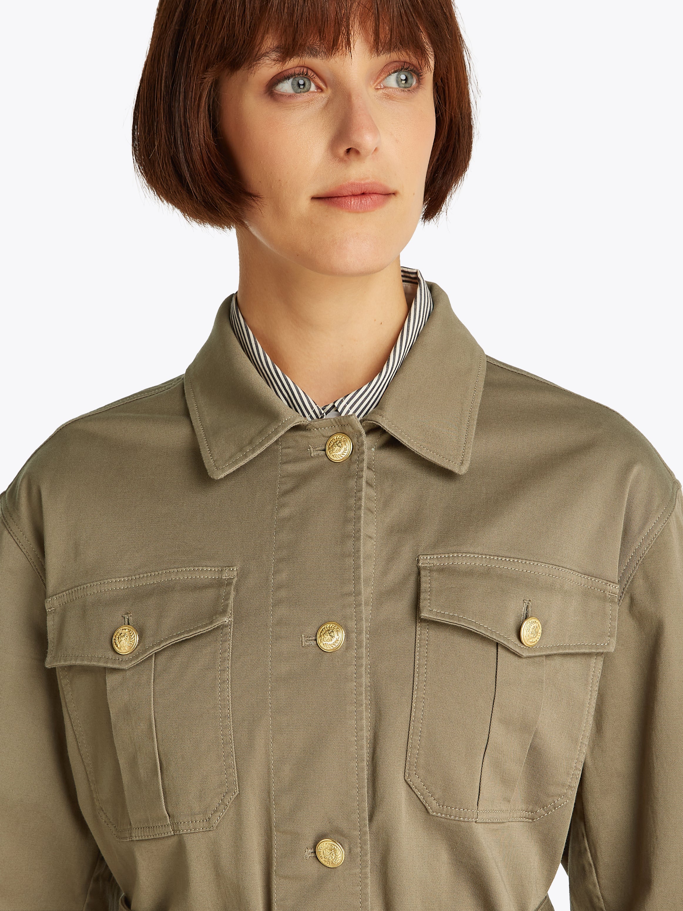 An image of the Tommy Hilfiger Gold Button Utility Jacket