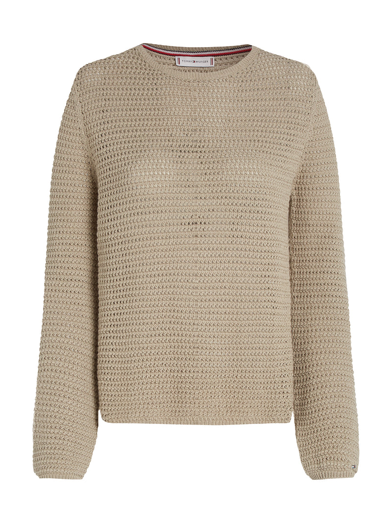 An image of the Tommy Hilfiger Pointelle Crochet Jumper