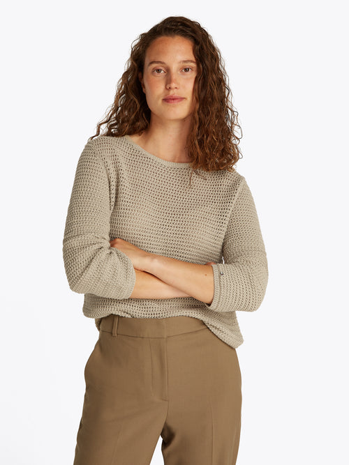 An image of the Tommy Hilfiger Pointelle Crochet Jumper
