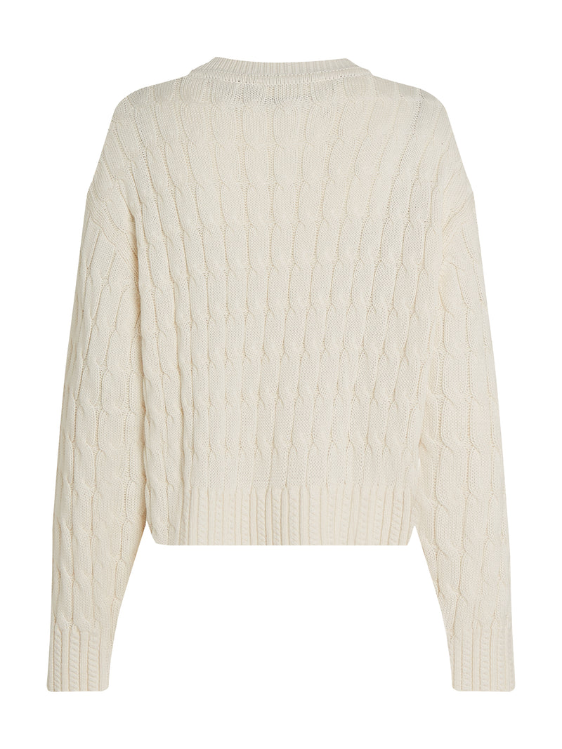 An image of the Tommy Hilfiger Cable Knit Crew Neck Jumper