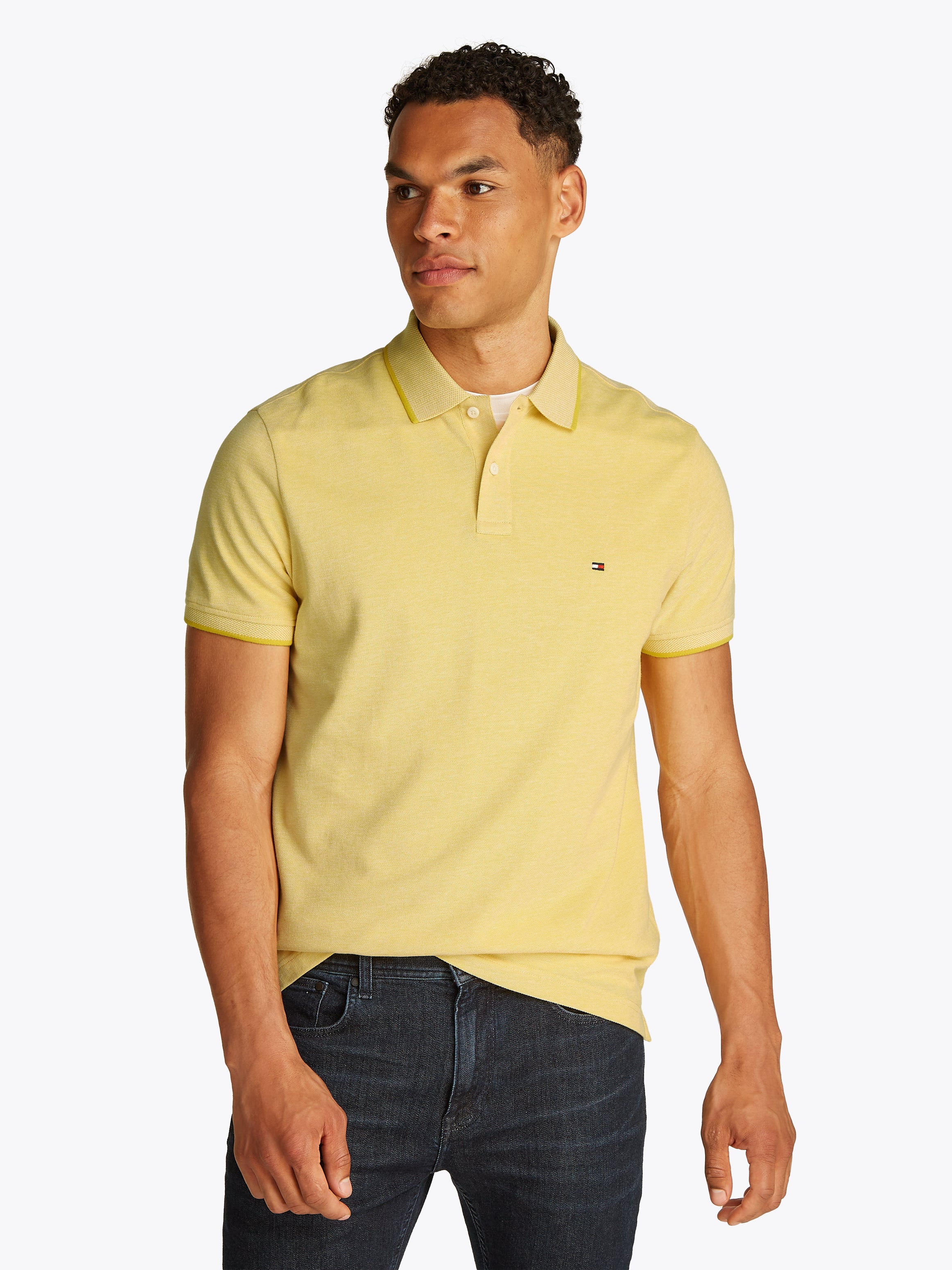 An image of the Tommy Hilfiger Oxford Two Tone Tipped Polo