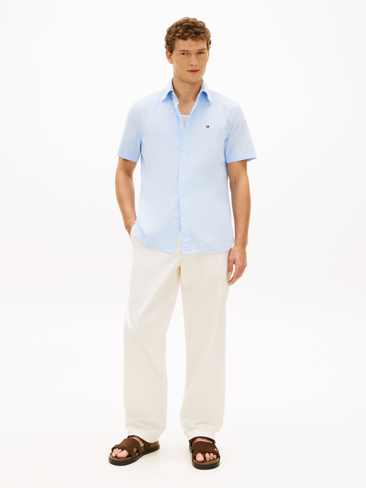 An image of the Tommy Hilfiger Flex Poplin Stripe Shirt