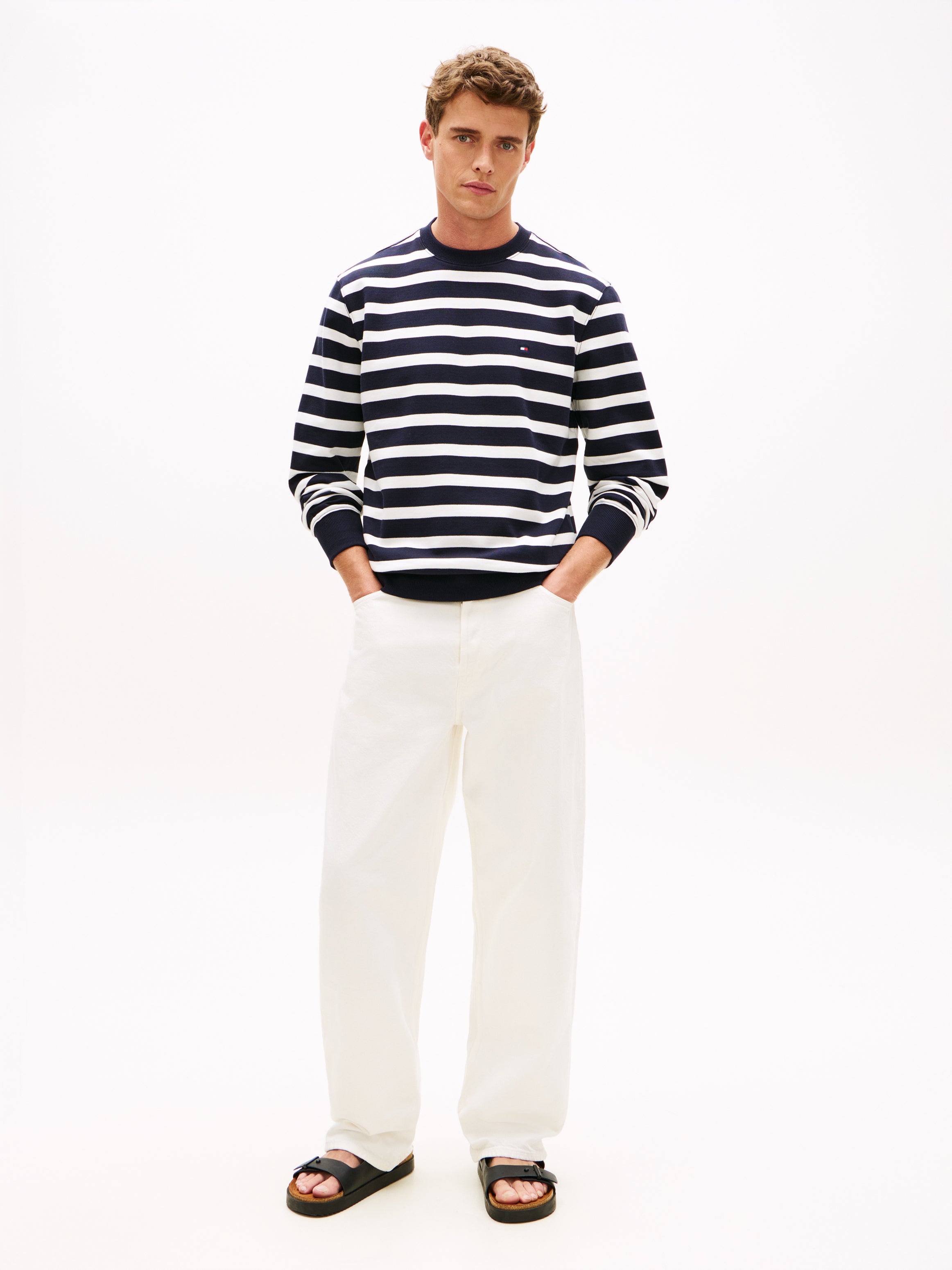 An image of the Tommy Hilfiger Terry Block Stripe Sweatshirt