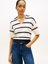 An image of the Tommy Hilfiger Premium Knit Relaxed Polo Jumper