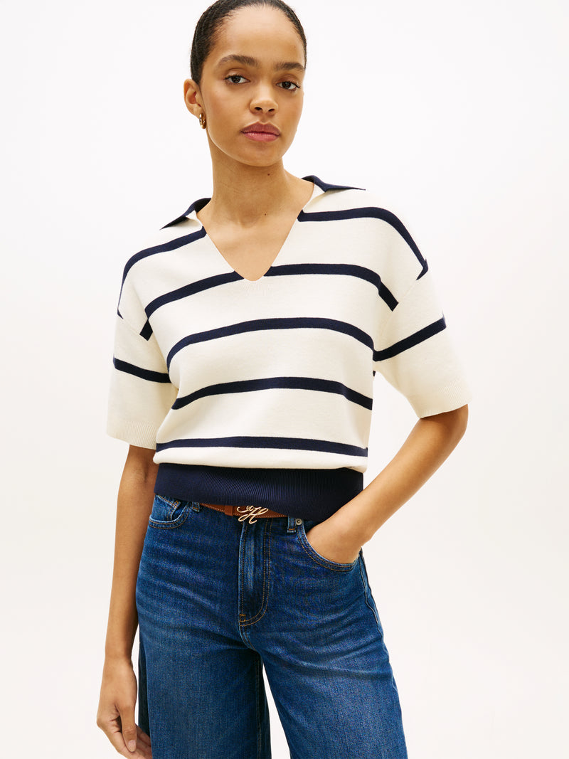 An image of the Tommy Hilfiger Premium Knit Relaxed Polo Jumper
