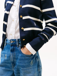 An image of the Tommy Hilfiger Premium Knit Gold-Tone Button Cardigan