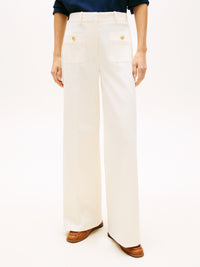 Preppy Cotton Wide Leg Chino