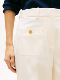 Preppy Cotton Wide Leg Chino