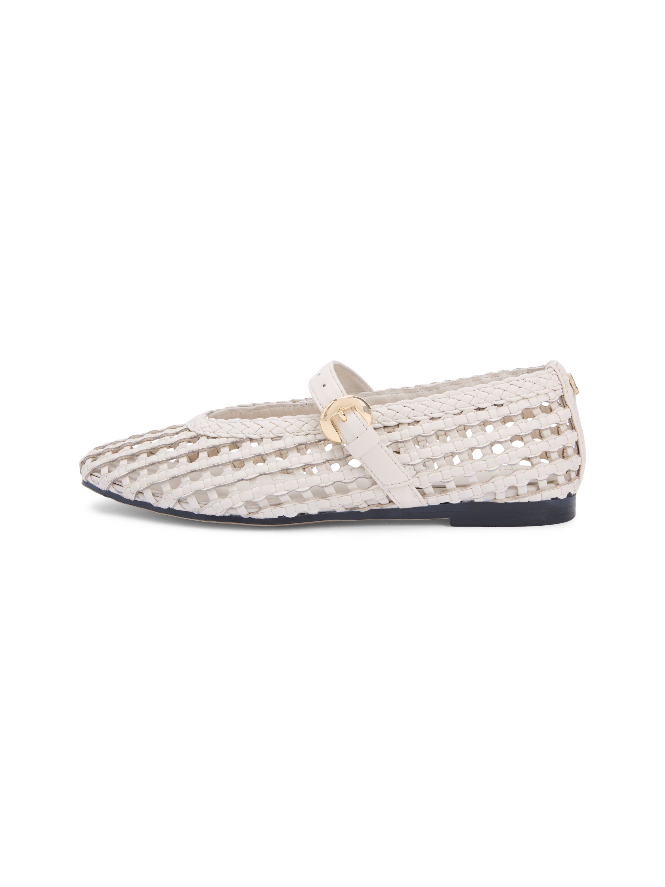 Woven Leather Mix Ballerina Shoes