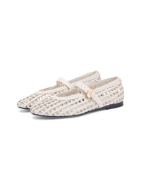 Woven Leather Mix Ballerina Shoes